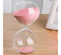 Hourglass Timer, 45/60 Minutes Timer Portable Sand Large,Colorful Glass Sandglass Hourglass Clear Smooth Measures(Roze,60 minutes(14.5 * 7.5cm))