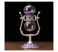 Hourglass Timer,Hourglass Sand Clock，GlassDecoration，Time Management Assistant ，Vintage Metal Hourglasstimer15 Minutes / 30 Minutes 360° Rotating Large Antique Sand Clock(Purple,30 minutes)
