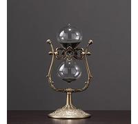 Hourglass Timer,Sand Clock, Crafts GlassDecoration Time Management Assistant Vintage Metal Hourglasstimer15 Minutes / 30 60 360° Rotating Large Antique(Bronze Black,30 minutes)