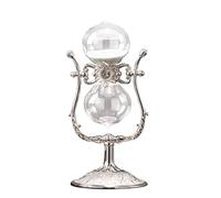 Hourglass Timer,Sand Clock, Crafts GlassDecoration Time Management Assistant Vintage Metal Hourglasstimer15 Minutes / 30 60 360° Rotating Large Antique(Silver,60 minutes)