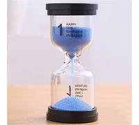 Hourglass Timer, Sand Timer Plastic Sandglass Colorful Hourglass Clock 1/3/5/10/15/30/45 Minutes(Black Cover Blue Sand,5 minutes)