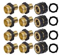 Hourleey 3/4 Inch Garden Hose Quick Connector, 4 Pcs Female & 8 Pcs Male of No Leak Quick Connect Hose Fittings