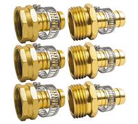 Hourleey Mender 3 Pcs 1/2" Brass Hose Clamps for Garden Hose Repair Male and Female