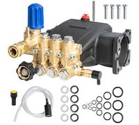 Hourleey Pressure Washer Pump, 3700PSI 2.5GPM 3/4" Shaft Horizontal Triplex Plunger Power Washer Pump Replacement with Adjustment Unloader, Compatible with Simpson MorFlex Models 40224, 40225, 40226