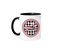 HOURRUIYU Pink Retro Scooter - Life is Better on Two Wheels Two Tone Black Mug, 11 oz, Multicolor,funny mugs coffee cup milk cup gift