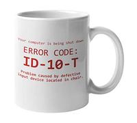 HOURRUIYU Your Computer Is Being Shut Down By Idiot User Error Code ID10T Funny Gag Coffee & Tea Mug For An IT Tech Support, Computer Engineer, Call Center Agent, And Office Coworkers (11oz)