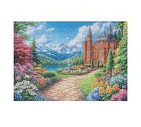 Hours of Creative Entertainment with Castle Path Flower Field Rural Countryside Wild 300 Piece Adult Puzzle Fun And Perfect for Home Leisure 300 PCS（40x28cm）