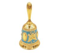 Hourwof Hand Bell,Metal Dinner Bell Decorative Wedding Bells Service Bell Call Bell Christmas Bell,Golden Blue