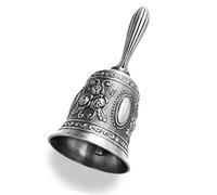 Hourwof Hand Bell,Metal Dinner Bell Decorative Wedding Bells Service Bell Call Bell Christmas Bell,Silver