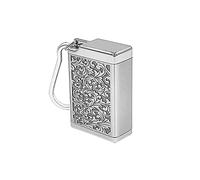 Hourwof Metal Portable Ashtray with lid,Outdoor Pocket Ashtray for Cigarettes,Cute Travel Ash Trays with Keychain,Relief Silver