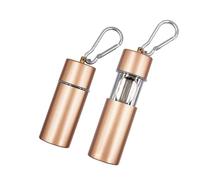 Hourwof Portable Ashtray with Lid,Metal Outdoor Pocket Ashtrays with Keychain for Cigarettes,Travel Ash Trays,Champagne Gold
