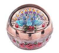 Hourwof Vintage Windproof Ashtray, Metal, Copper, One Size, Premium Zinc Alloy, Home Ashtray with Lid for Indoor and Outdoor Use