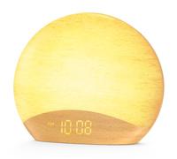 HOUSBAY Sunrise Alarm Clock Sound Machine, Wake Up Light- Soothing Sleep Sounds, Gentle Sunrise Alarm, Dimmable Night Light, Digital Clock & White Noise for Sleeping, Bedroom (Full Wooden Tone)