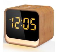 Housbay Wooden Sound Machine Alarm Clock for Bedrooms - Gentle Wake-Up with Birdsong, White Noise for Sleeping, Small Digital Clock for Phone-Free Routine