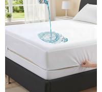 House 22 100% Waterproof Mattress Protector Double Bed - Breathable 30cm Zippered Mattress Encasement Cover - 360° Bed Bug & Dust Mite Proof - Soft, Hypoallergenic Fit for Beds (White - 137x190cm)