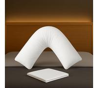 House 22 V Pillow with Pillowcase - Hypoallergenic & Orthopedic V Shaped Pillows for Ultimate Comfort - Ideal for Maternity, Nursing, and Relaxation