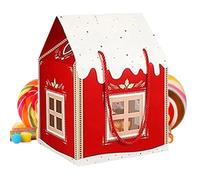 House 3D Box, Bakery House, Christmas Candy Gift Box for Christmas and Winter Holiday Parties, Chocolate Treats, Snacks and Packaging