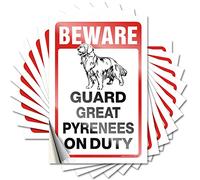 House Accessories for Home Bumper Bumper | Beware! Guard Great Pyrenees On Duty Western for Men Decor(6X9CM)