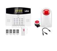 House Alarms Security System 4G GSM WIFI Smart Alarm System Wireless Einbrecher W214 Home Security Control LCD Display IP Kamera(Kit 2)