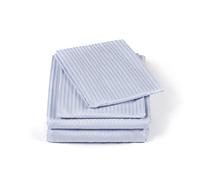 House Babylon Duvet Cover Set Stripe Quilt Covers with 2 Pillow Cases Luxury Bedding Set (King Size, Pastel Blue)