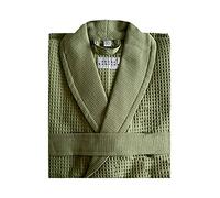 House Babylon Luxury Waffle Dressing Gown & Bathrobe 230 GSM Unisex Bath Robe for Men & Women | Oeko-Tex certified mens dressing gowns, Organic Woven Fibre Perfect for Hotel, Spa & Gym (Green) (L).