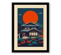 House Beneath the Sun Japandi Framed Wall Art Print A3 (42×29.7cm) Black, Wall Decor for Living Room, Bedroom, Office & Home, Ready to Hang, Art Gift