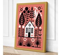 House Between Trees Canvas Wall Art Print 30x20 Inch (76 x 51 cm)