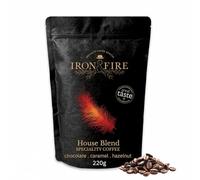 House Blend Speciality Coffee Whole Beans 220g - Rich and Smooth South American Single-Origin, Nutty and Chocolate Notes, Medium-Dark Roast, Perfect for Espresso & Versatile Brewing - IRON & FIRE