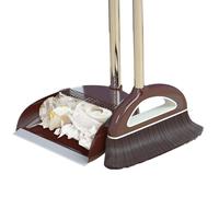 House Broom and Dustpan Set | Long Handled Dustpan and Brush Set | Sweeping Brush and Dustpan Set | Broom Dustpan Set with Comb Teeth | Vertical Long Handle Broom Kit for Home Kitchen Room Offices