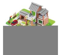 House Building Kit - ABS, Creative Miniature Model Assembly 18.11x12.20x2.75 Inch | DIY Architecture Display Craft, Mini House Model For Adults, Kids,