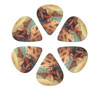 House by the Beach Custom Guitar Picks Set of 6 for Acoustic Guitars, Violin, Ukulele, Bass