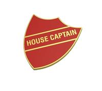 House Captain Shield Badges Packs of 4, School Badges (Red)