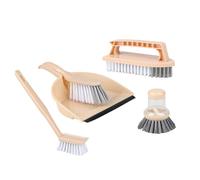 House Cleaning Kit Washing Up Brushes Set 5 Pieces Dish Brush Hand Scrubbing Brush Soap Dispensing Palm Brush Dustpan and Brush Set Cleaning Bundle for Home Kitchen Sink Bathroom Tile (Beige)