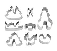 House Cookie Cutter, 8Pcs/Set Christmas Cookie Cutter Stainless Steel Biscuit with Snowman/Reindeer/Sleigh/Trees Shape 3D Baking Molds for Holiday Party, Shapes