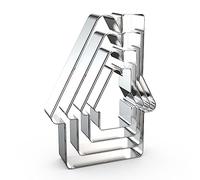 House Cookie Cutter Set for Baking Assorted Sizes Large Small Mini, 5/4/3/2 inch, 4 Piece, Stainless Steel
