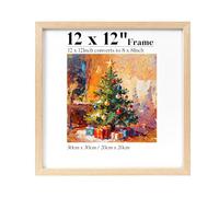 HOUSE DAY 30x30 Picture Frame,Solid Wood Square Photo Frames,12 x 12" Poster Frame with 8x8" Mount,Wall Hanging for Family,Landscape,Pet Memorial,Wedding,Pack of 1