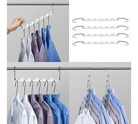 HOUSE DAY 4Pcs Magical Hangers Closet Space Saving Wardrobe Clothing Magic Hangers Oragnizer Heavy Chrome Hanger, Updated Hook Design 26cm Long