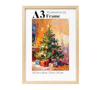 HOUSE DAY A3 Frame,Solid Wood A3 Picture Frame with A4 Mount,Wall Hanging A3 Photo Frame Poster Frame for Family, Landscape,Pet Memorial,Wedding,29.7x42cm,Pack of 1