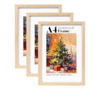 HOUSE DAY A4 Photo Frame,Solid Wood A4 Frame, set of 3 A4 Picture Frame,a4 Wooden Frame,Certificate Frames Wall Hanging for Family,Landscape,Pet Memorial,Wedding,21x29.7cm