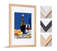 HOUSE DAY A4 Picture Frame, A4 Photo Frame,OAK Grain Poster Frame, A4 Frame with A5 Mount, Lightweight Wall Hanging Display 21x29.7cm for Family, Diamond Painting, Landscape, Certificates, 1 Pack