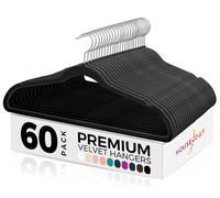 HOUSE DAY Black Velvet Hangers 60 Pack-Premium Clothes Hangers Non-Slip Felt heavy Duty Coathanger, Durable Suit Hanger for Space Saving, No Hanger Marks 360 Rotating (Black, 60 Pack)