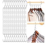 HOUSE DAY Closet Organizers and Storage Space Saving Hangers 12 Pack Stainless Steel Magic Hangers Upgraded Sturdy Multiple Hanger in one Space Saver Clothes Hanger College Dorm Room Essentials