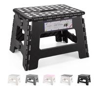 HOUSE DAY Folding Step Stool 9 Inch with Anti-Pinch Design & Carry Handle