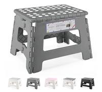 HOUSE DAY Folding Stool for Children - 22 cm Plastic Children's Chair for Walking - Folding Foot (Grey)