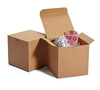 HOUSE DAY Gift Box with Lid,50 Pack Small Gift Boxes,10x10x10cm,Brown
