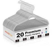 HOUSE DAY Grey Plastic Hangers 20 Pack - Ultra-Thin Heavy Duty Non-Velvet