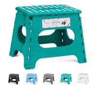 HOUSE DAY Small Folding Step Stool for Kids and Adults, 11 Inch, Lake Green