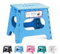 HOUSE DAY Small Folding Step Stool for Kids and Adults, 11 Inch, Light Blue