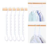 HOUSE DAY Sturdy Plastic Space Saving Hangers Cascading Hanger Organizer Pack of 12 Closet Space Saver Multifunctional Hangers for Heavy Clothes (White)