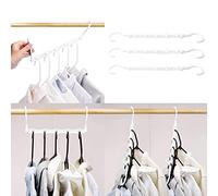 HOUSE DAY White Magic Space Saving Hangers, Premium Smart Hanger Hooks, Sturdy Cascading Hangers with 5 Holes for Heavy Clothes, Closet Organizers and Storage, College Dorm Room Essentials 10 Pack
